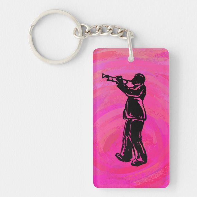 New York Boogie Nights Trumpet Hot Pink Schlüsselanhänger (Vorderseite)