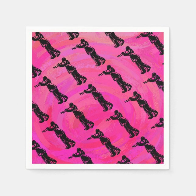 New York Boogie Nights Trumpet Hot Pink Serviette (Vorderseite)