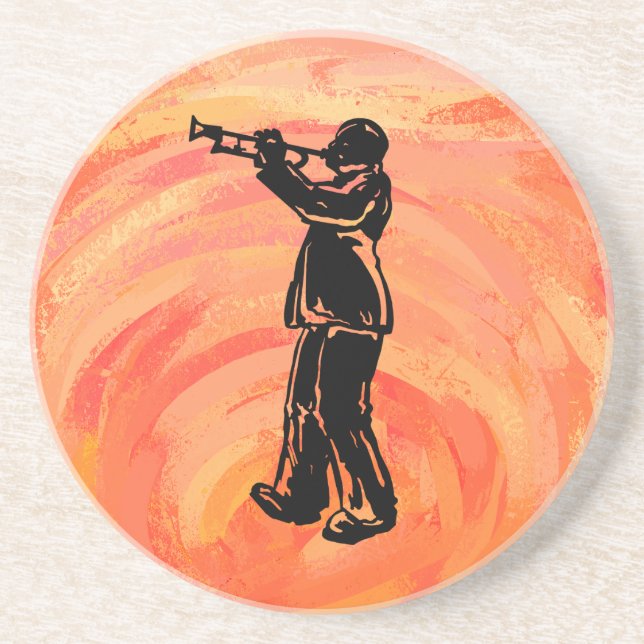 New York Boogie Nights Trumpet Orange Getränkeuntersetzer (Vorne)