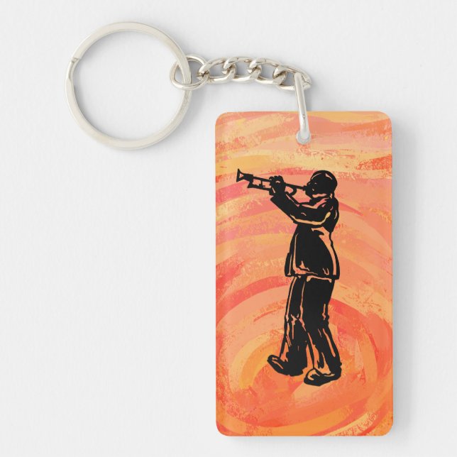 New York Boogie Nights Trumpet Orange Schlüsselanhänger (Vorderseite)