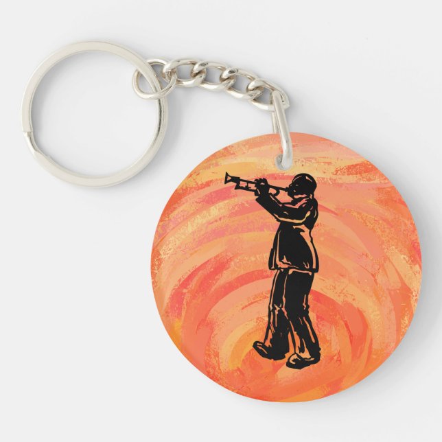 New York Boogie Nights Trumpet Orange Schlüsselanhänger (Vorderseite)