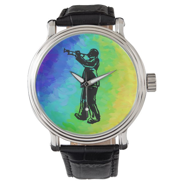 New York Boogie Nights Trumpet Rainbow Armbanduhr (Vorderseite)