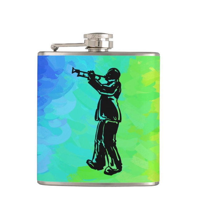 New York Boogie Nights Trumpet Rainbow Flachmann (Vorderseite)