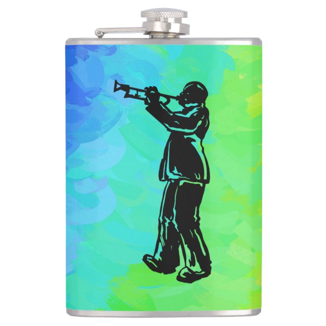 New York Boogie Nights Trumpet Rainbow Flachmann (Vorderseite)