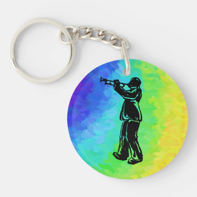 New York Boogie Nights Trumpet Rainbow Schlüsselanhänger (Vorderseite)