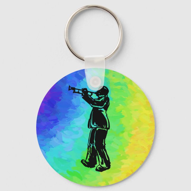 New York Boogie Nights Trumpet Rainbow Schlüsselanhänger (Vorderseite)
