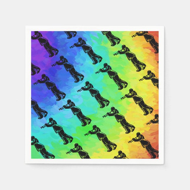 New York Boogie Nights Trumpet Rainbow Serviette (Vorderseite)
