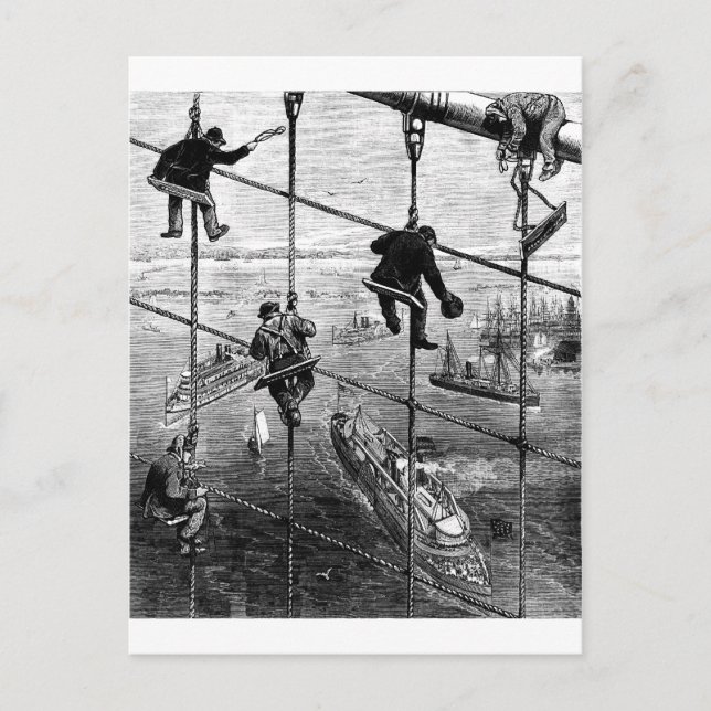 New York, Booklyn Bridge, 1883 Postkarte (Vorderseite)