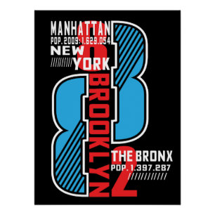 New York Boroughs: Bevölkerung & Stadtlehre Poster