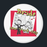 New York Bride Wedding Magnet<br><div class="desc">New Yorker Gastgeschenke Hochzeiten und Geschenke für Bräute, die den Knoten in New York City verbinden.</div>