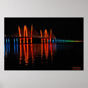 New York Bridge Lights zu Ehren des Gay Pride Poster