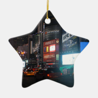 New York Broadway at night Keramik Ornament