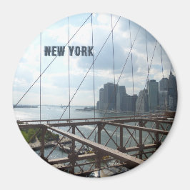 New York, Brooklyn Bridge Cust. Textfenster Magnet