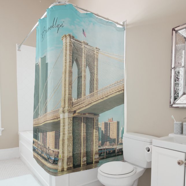 New York Brooklyn Bridge Duschvorhang (Brooklyn Bridge Shower Curtain)