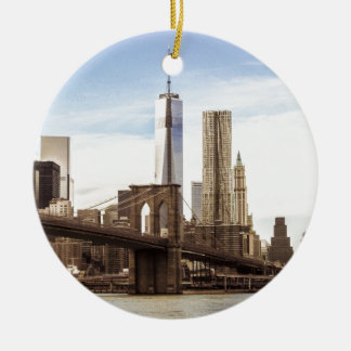 New York Brooklyn Bridge Keramik Ornament