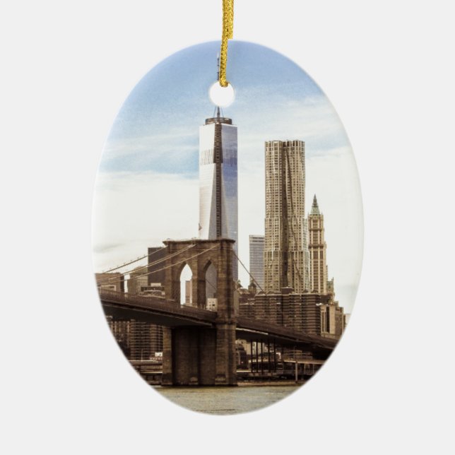 New York Brooklyn Bridge Keramikornament (Vorne)