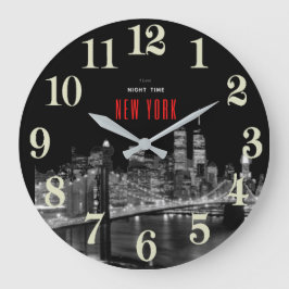 New York Brooklyn Bridge Large Clock Große Wanduhr