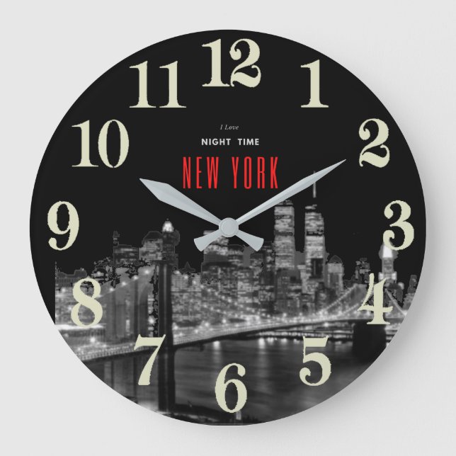 New York Brooklyn Bridge Large Clock Große Wanduhr (Vorderseite)