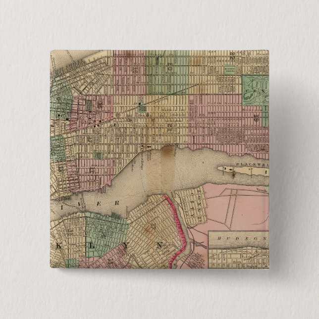 New York, Brooklyn Map von Mitchell Button (Vorderseite)