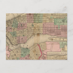 New York, Brooklyn Map von Mitchell Postkarte