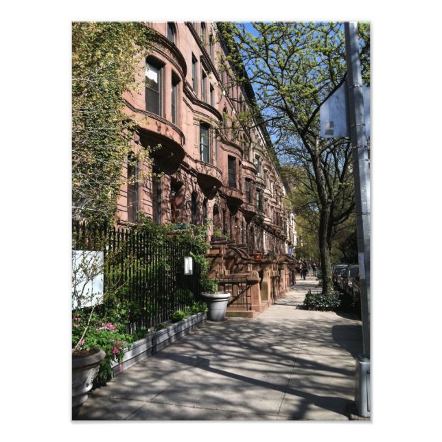 New York Brownstones Upper West Side Gebäude NYC Fotodruck (Vorne)
