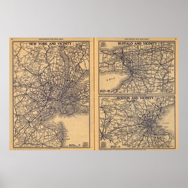 New York, Buffalo, Boston Poster (Vorne)