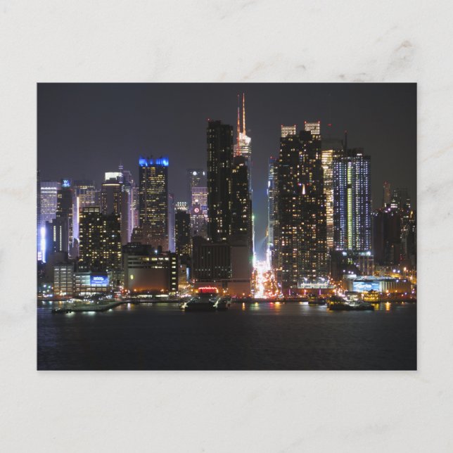 New York by night Poster Postkarte (Vorderseite)