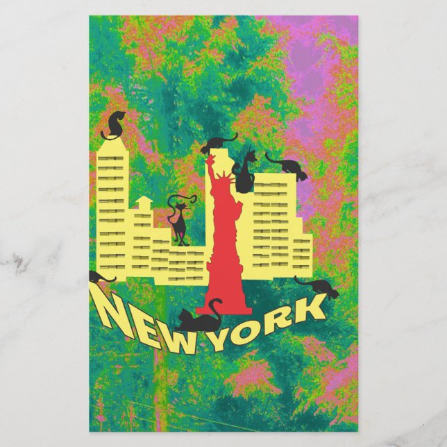 NEW YORK Cat Briefpapier (Vorderseite)