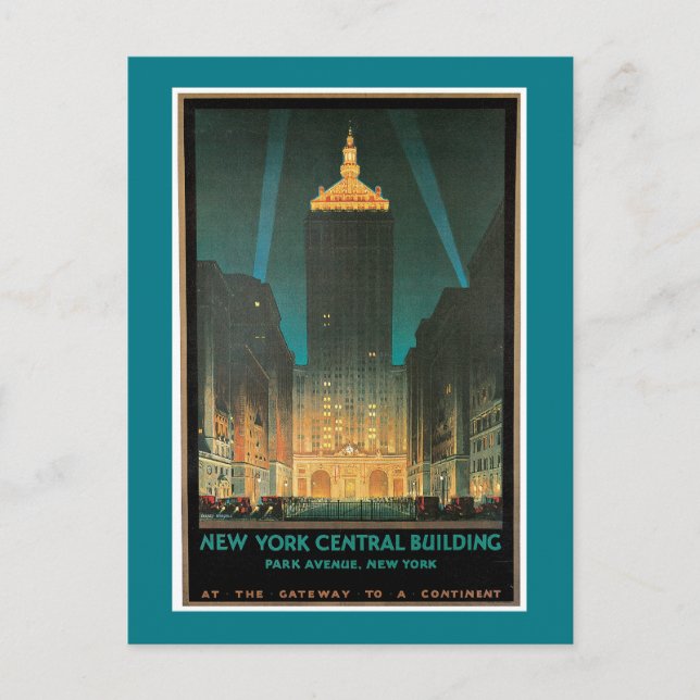 New York Central Gebäude Postkarte (Vorderseite)