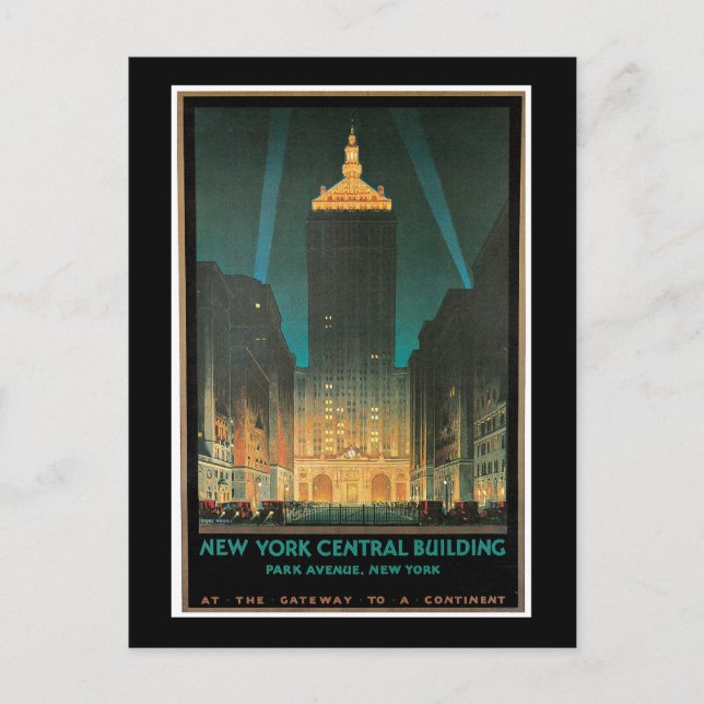 "New York Central Gebäude" Vintag Postkarte (Vorderseite)