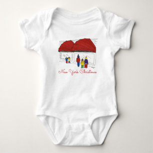 New York Christmas NYC Holiday Window Shopping Baby Strampler