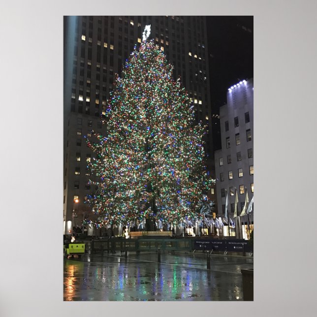 New York Christmas NYC Rockefeller Center Tree Poster (Vorne)