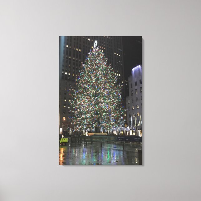 New York Christmas Rockefeller Center Tree NYC Leinwanddruck (Vorderseite)