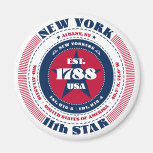 New York Circle Typografy Souvenir Magnet