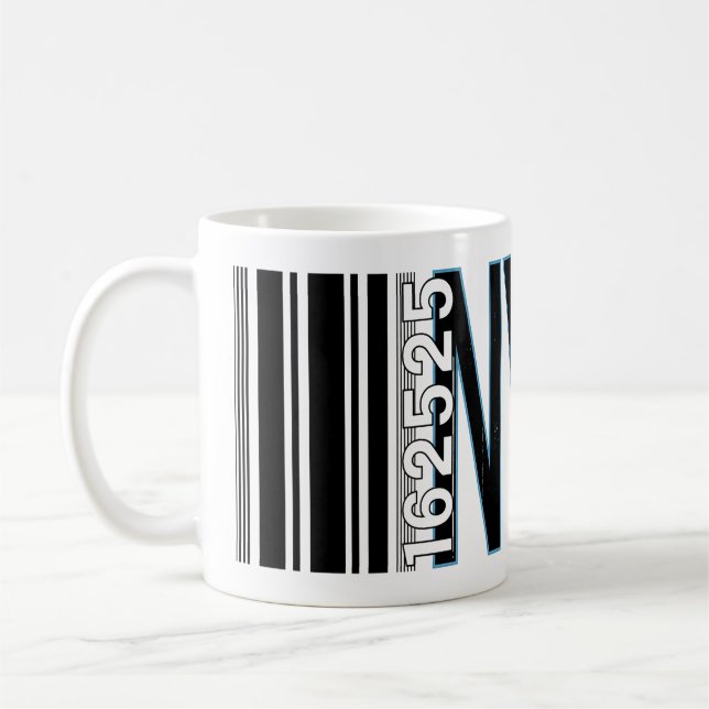 New York City 1625 Barcode Design Kaffeetasse (Links)