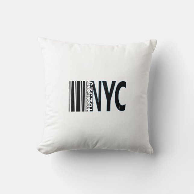 New York City 1625 Barcode Design Kissen (Vorderseite)