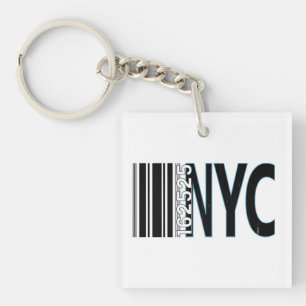 New York City 1625 Barcode Design Schlüsselanhänger