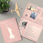 New York City 21ST Geburtstagspass Einladung<br><div class="desc">Ein lustiges 21st Geburtstagsgeschenk Überraschung! Brauchen Sie einen lustigen Weg, um eine Reise als Geschenk zu machen? Senden Sie einen Pass mit allen Informationen. Ich habe zwei Fotos aufgenommen, die ich in einem NYC Urlaub genommen habe, damit Sie diese Fotos behalten oder Ihre eigenen hinzufügen können. FARBEN WERDEN IN rosa...</div>