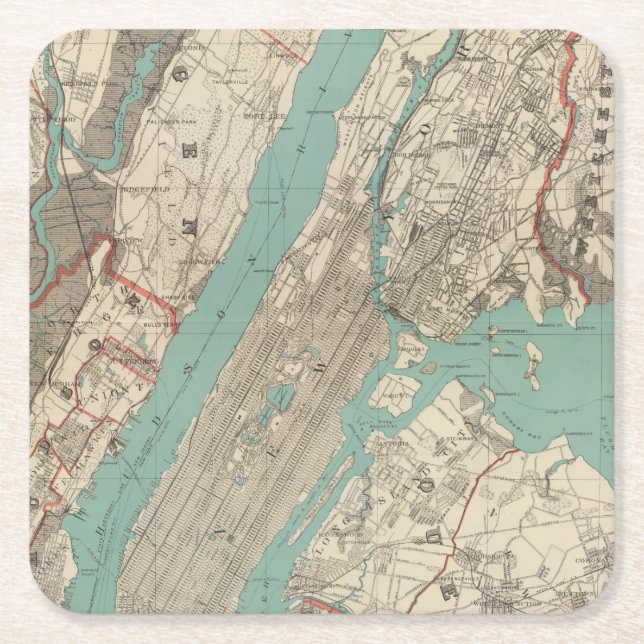 New York City 2 Rechteckiger Pappuntersetzer (Vorderseite)