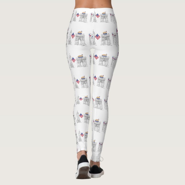 New York City 4. Juli Patriotic Brooklyn USA Leggings (Rückseite)