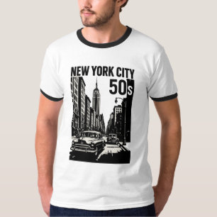 New York City - 50er Retro Art T - Shirt Vintag.