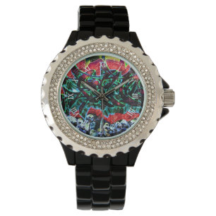 New York City 5 Punkte Skulls Graffiti Armbanduhr
