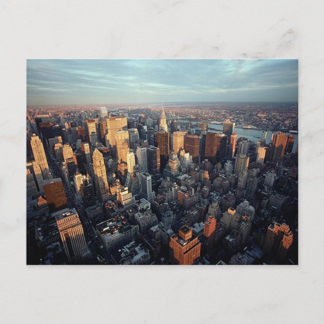 New York City Aerial View Chrysler Gebäude Spire Postkarte (Vorderseite)