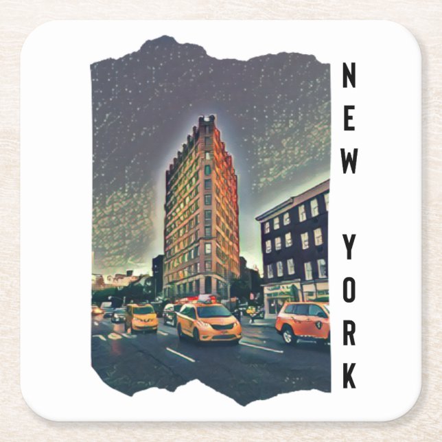 New York City Aesthetic Foto Art Rechteckiger Pappuntersetzer (Vorderseite)