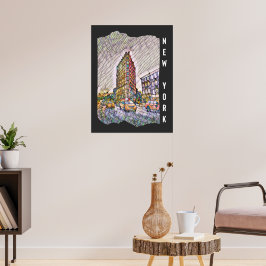 New York City Aesthetic Mosaic Art Poster