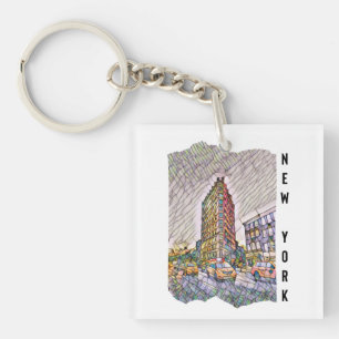 New York City Aesthetic Mosaic Art Schlüsselanhänger