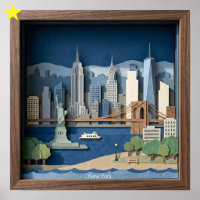 New York City Amerika Schichten Papierkunst Dioram