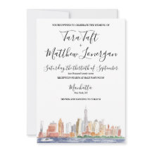 New York City-Aquarell-Hochzeitseinladung
