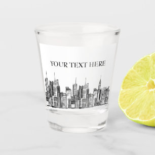 New York City Aquarell Manhattan Skyline Schnapsglas