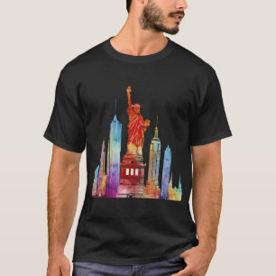 New York City Aquarell Statue Of Liberty NYC T-Shirt